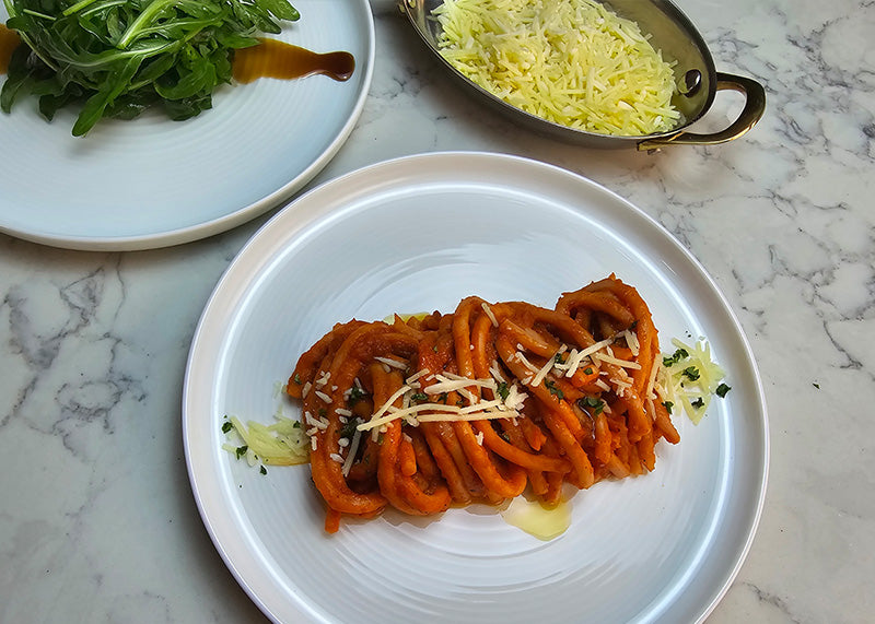 Bigoli with Marinada™ (Tomato-Free Marinara)