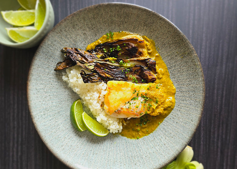 Thai Yellow Curry with Cod and Bok Choy